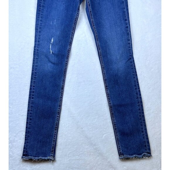 Rag & Bone Skinny Jeans Women’s 24 Blue Distressed La Paz Raw Hem Stretch Denim - Picture 3 of 11